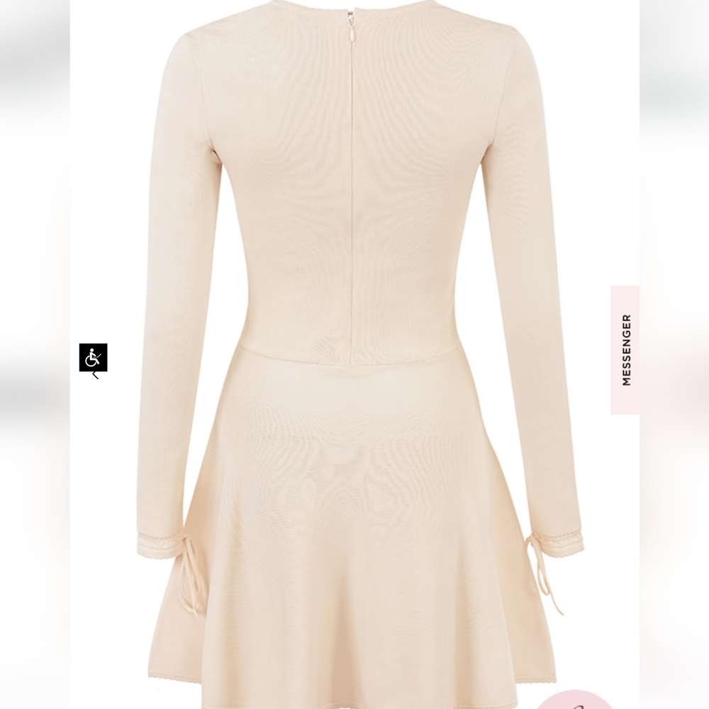 House of CB Caprice Cream Dainty Knit Mini Dress - Picture 15 of 16